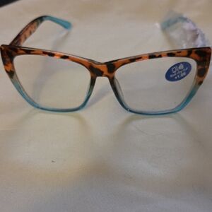 Tortoise to Turquoise Gradient Cat-Eye Reading Glasses